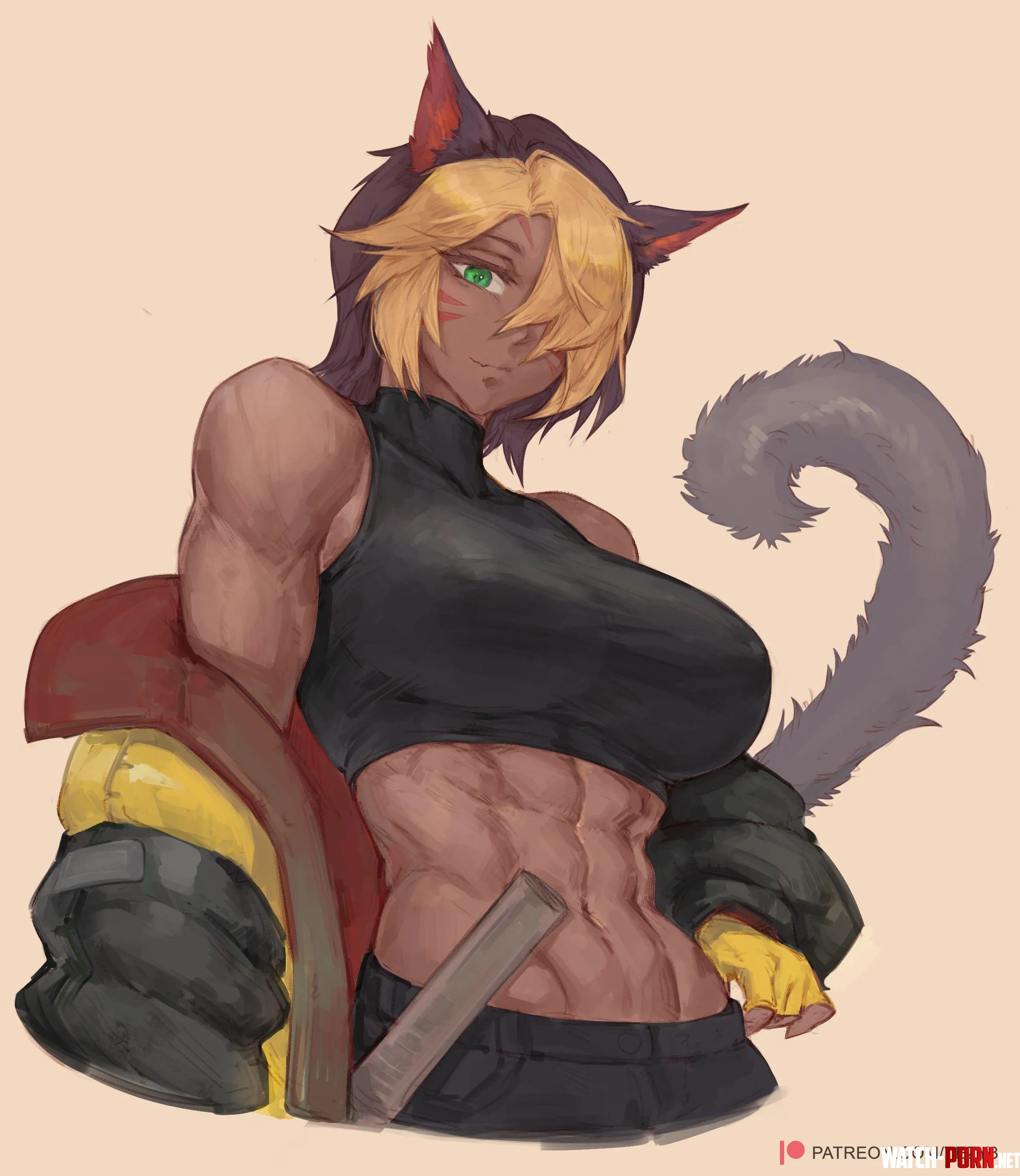 Miqote baddie Tezy8 Art by StarvingArtist2000