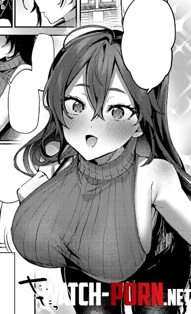 LF Mono Source 1girl ahoge armpits bare arms bare shoulders black hair black pants blank speech bubble blush crossed bangs double parted bangs hand up large breasts leaning forward long hair open mouth sfx sleeveless turtleneck by HentaiSource_Archive