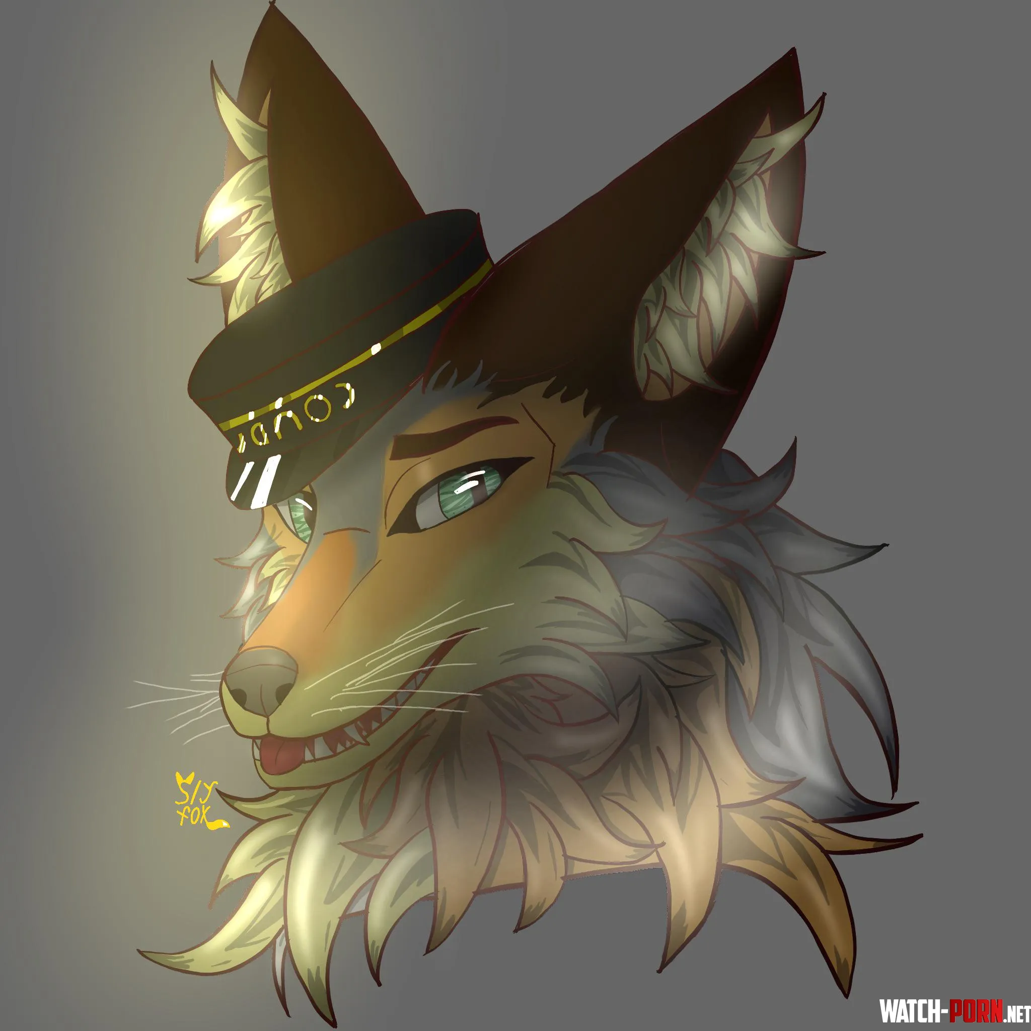 Headshot of a conductor coyote character Im working on D art by me by newalt-621