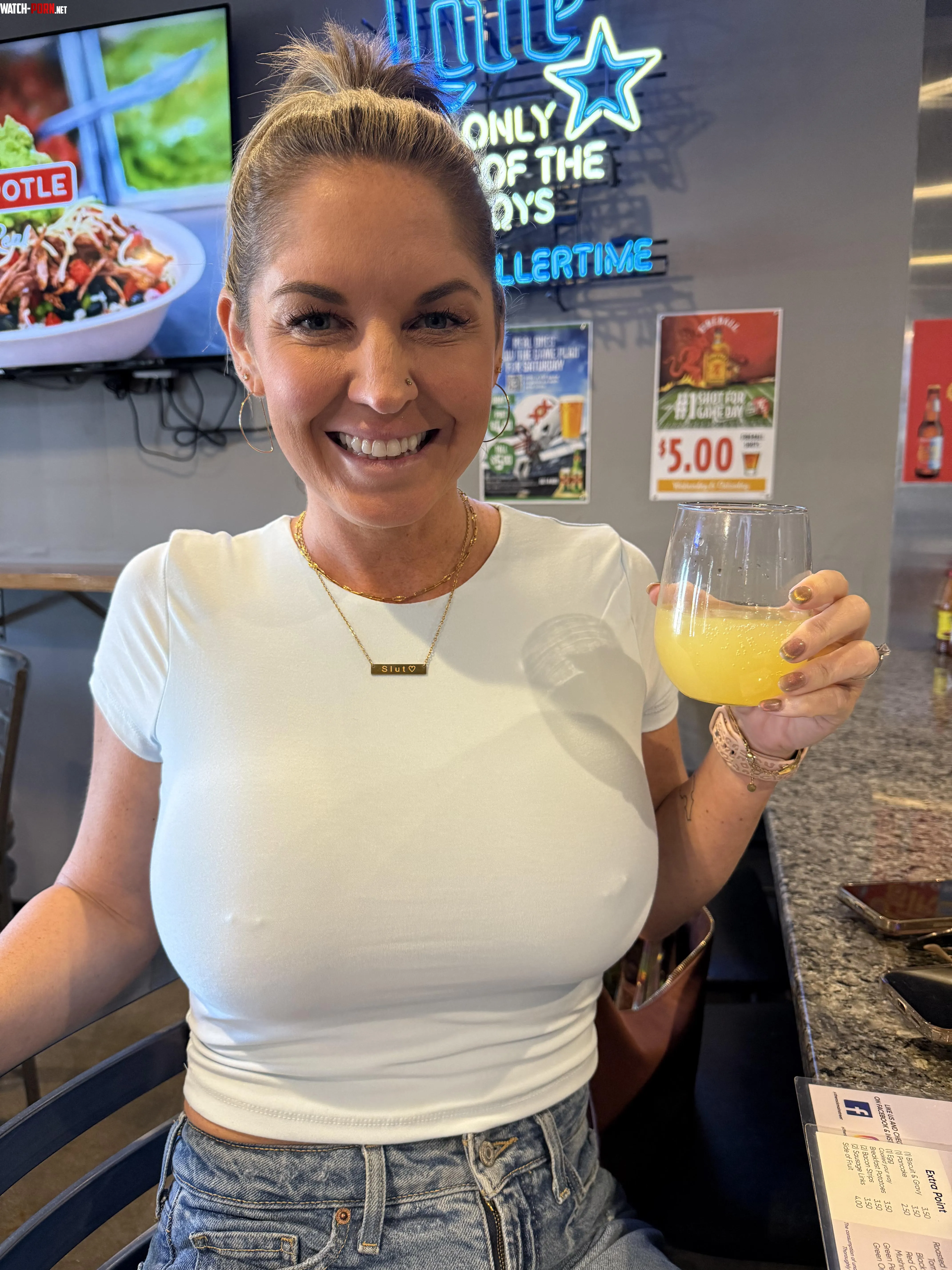 Pokies and a mimosa by officialbikininicole