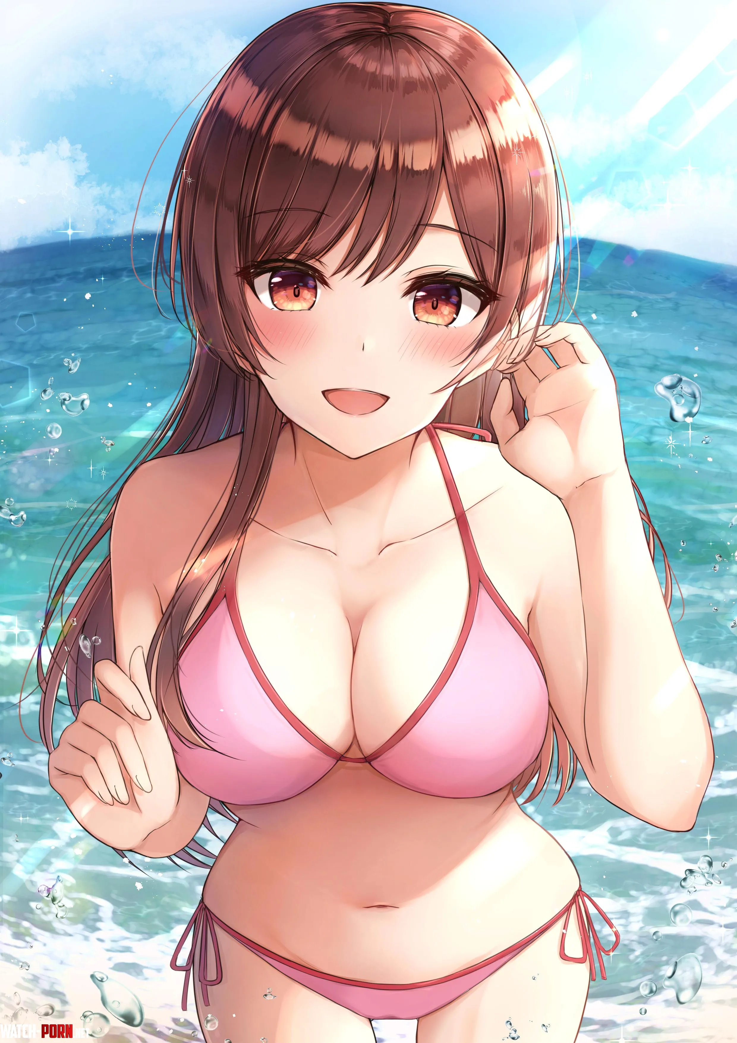 Enjoying Summer Date with Mizuhara Chizuru on the Beach Kanojo Okarishimasu yukiunag1 by ecchi_neko