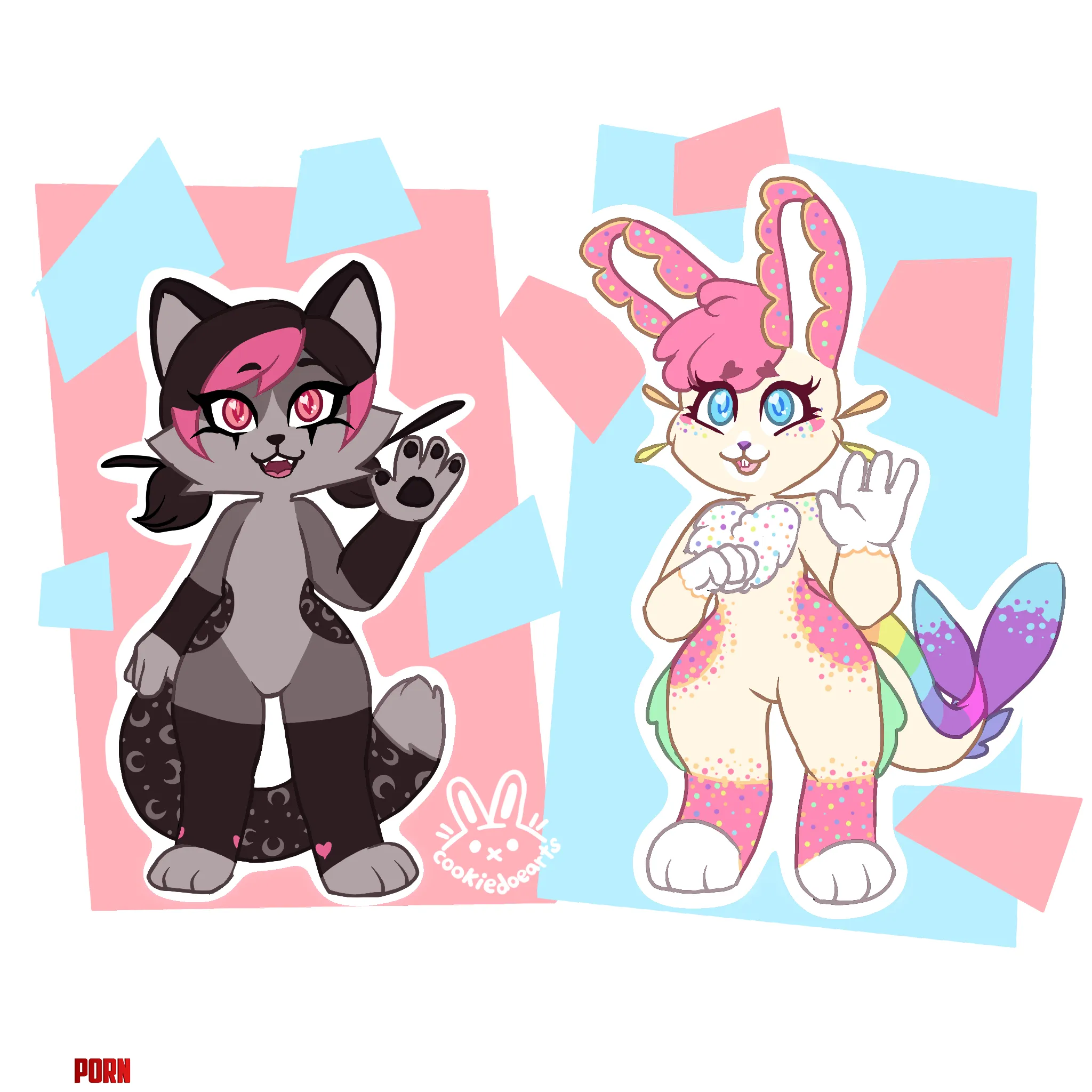 My wife and Is fursonas art by me by ball_of_cookiedoe