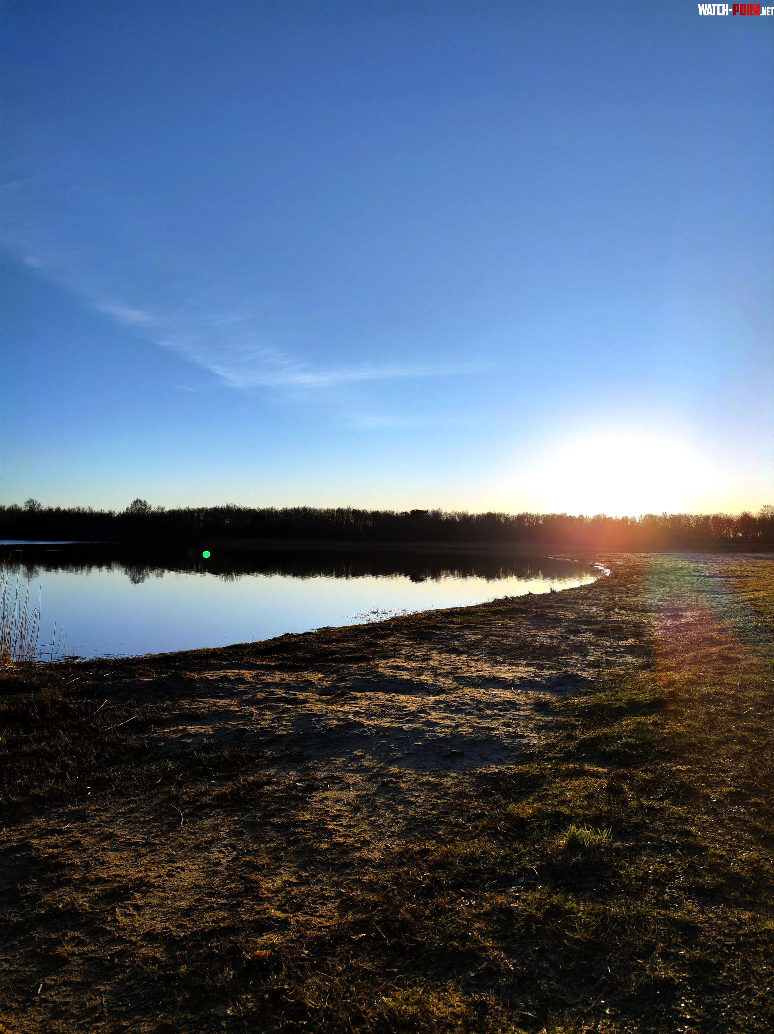 A beautiful setting sun at the lake in Herning  Denmark by Biecon69