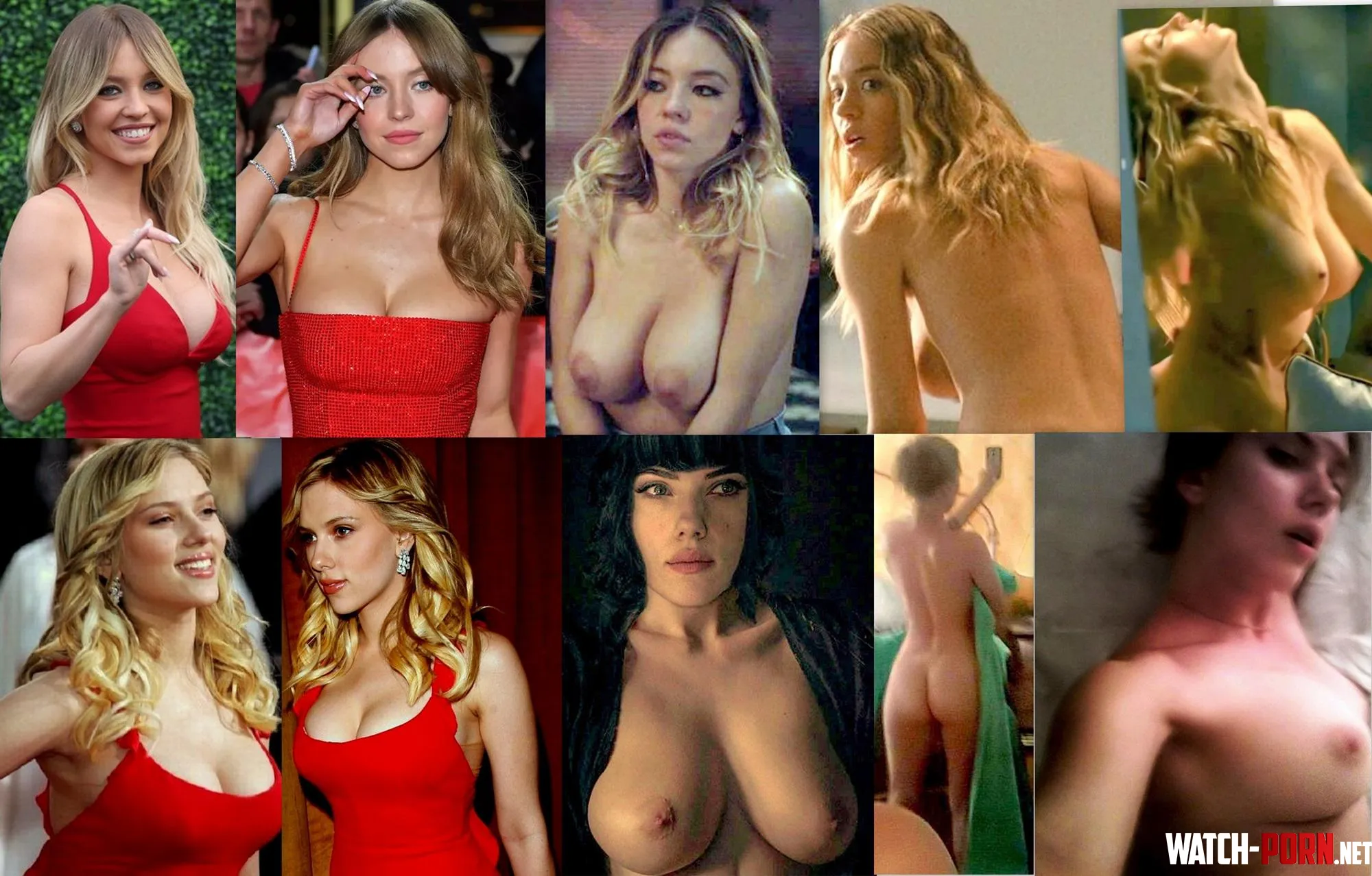 Sydney Sweeney top vs Scarlett Johansson bottom by tomcfstories