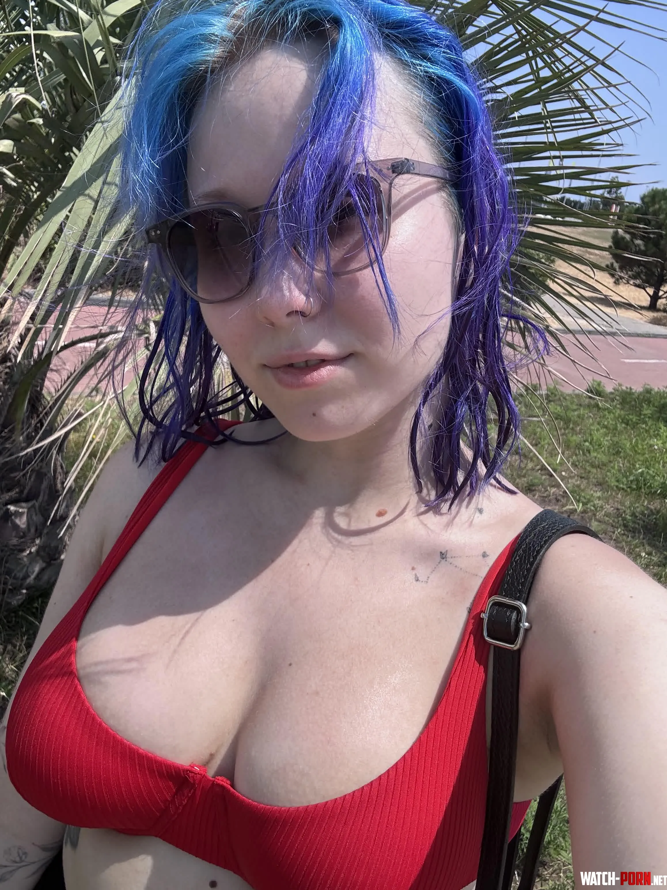 took her cleavage out for a walk by mooncat_blue