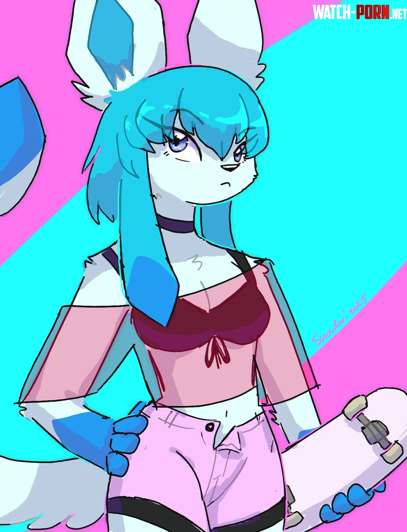 Skater girl   art by me by Snowwingedwolf