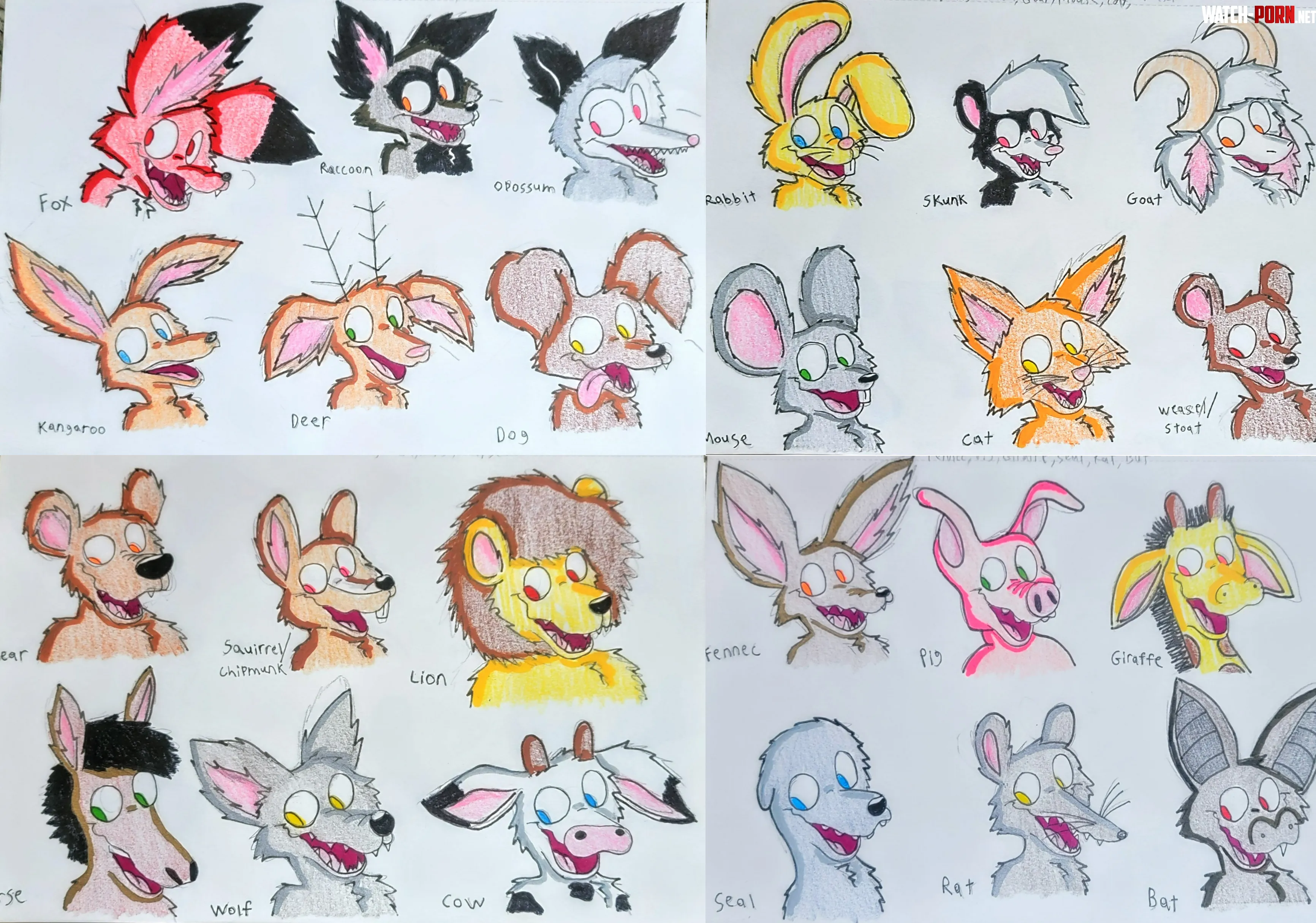 Various Animals In My Style by PizzaTheFox20