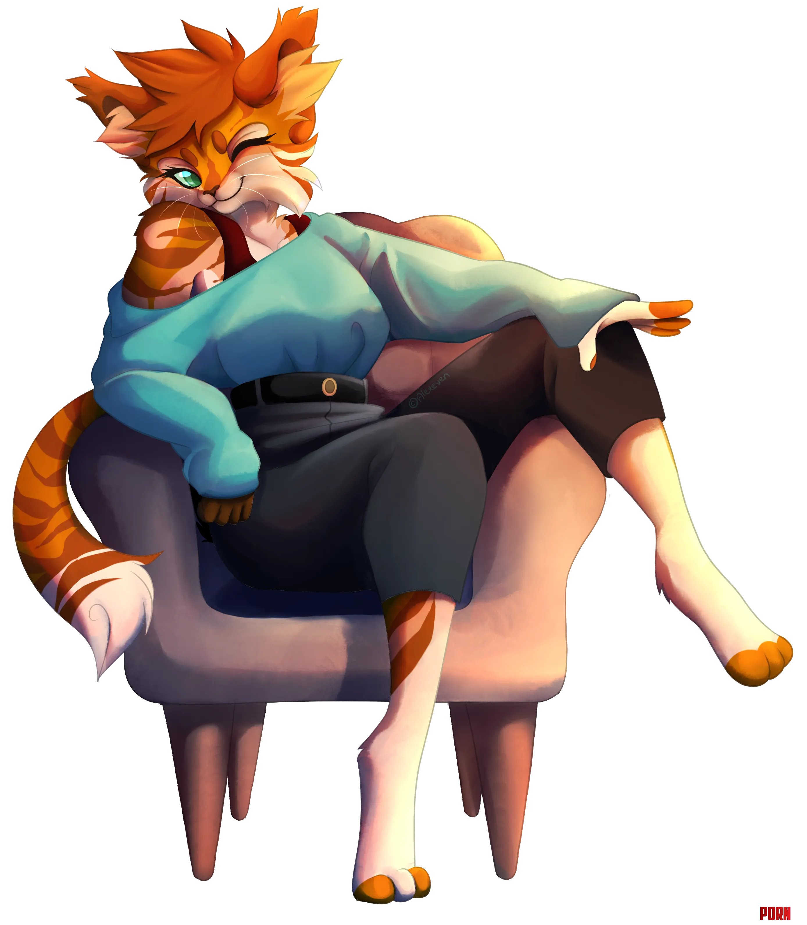 For this title lets just all pretend that I came up with an excellent pun about cats and sitting in weird positions art by me alexeven by alexeven_art