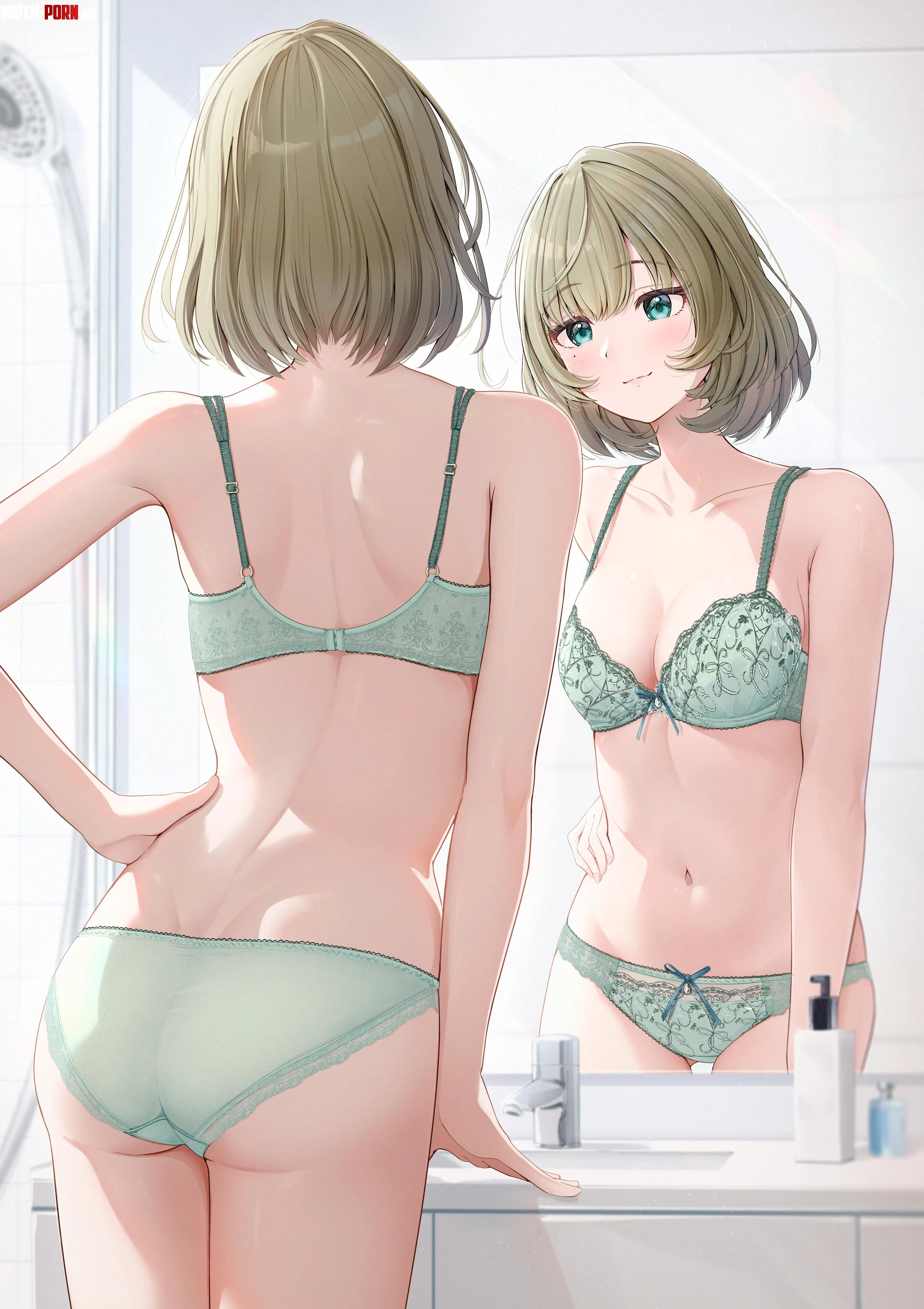 Kaede looking in the mirror by xSaviour_N