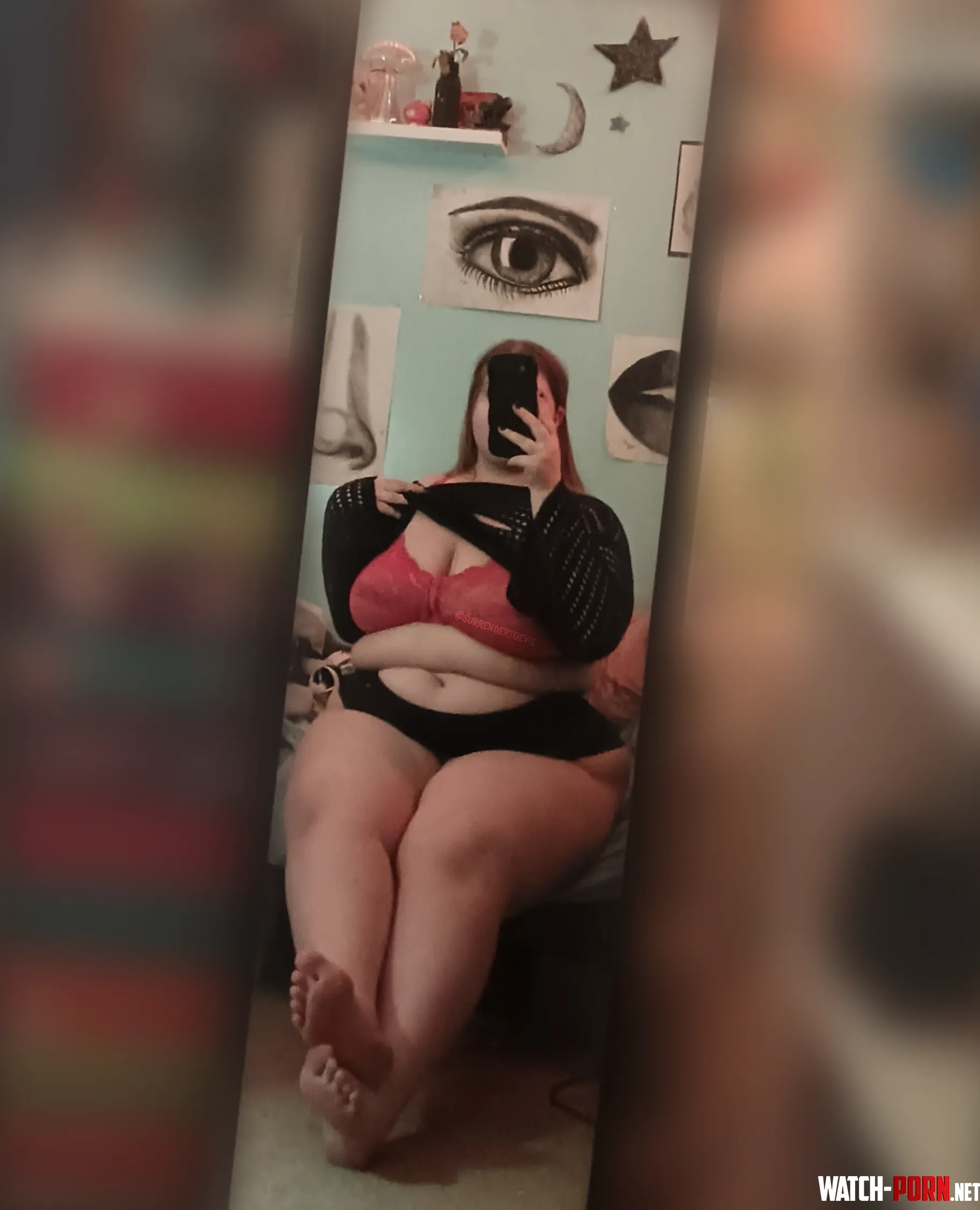 each and every part of My Superior chubby being is your obsession My soft squishy body My cute feet My big juicy tits and My thick thighsnnMy curves are all you notice all of My perfection seared into your brains by SurrenderToEvie