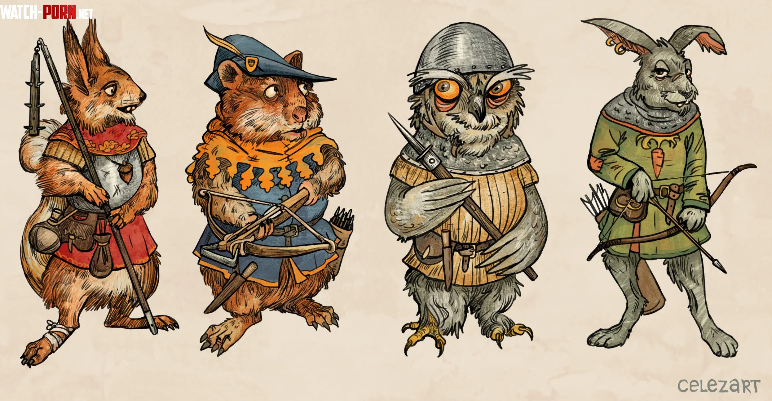 Medieval animals by me Celezart by Olegeg