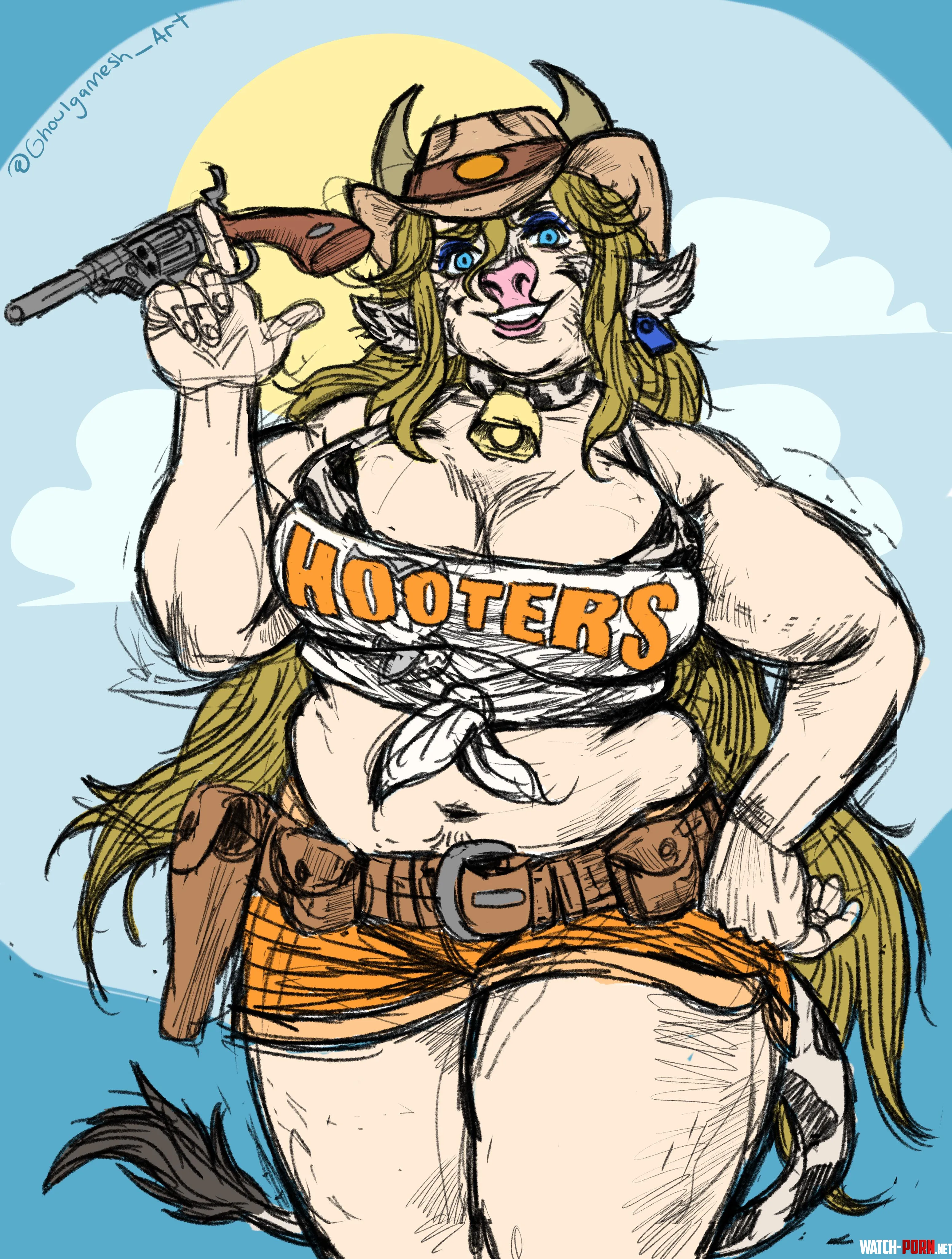 Daisy the Cowgirl Hooters waitress by Ghoulgamesh_Art