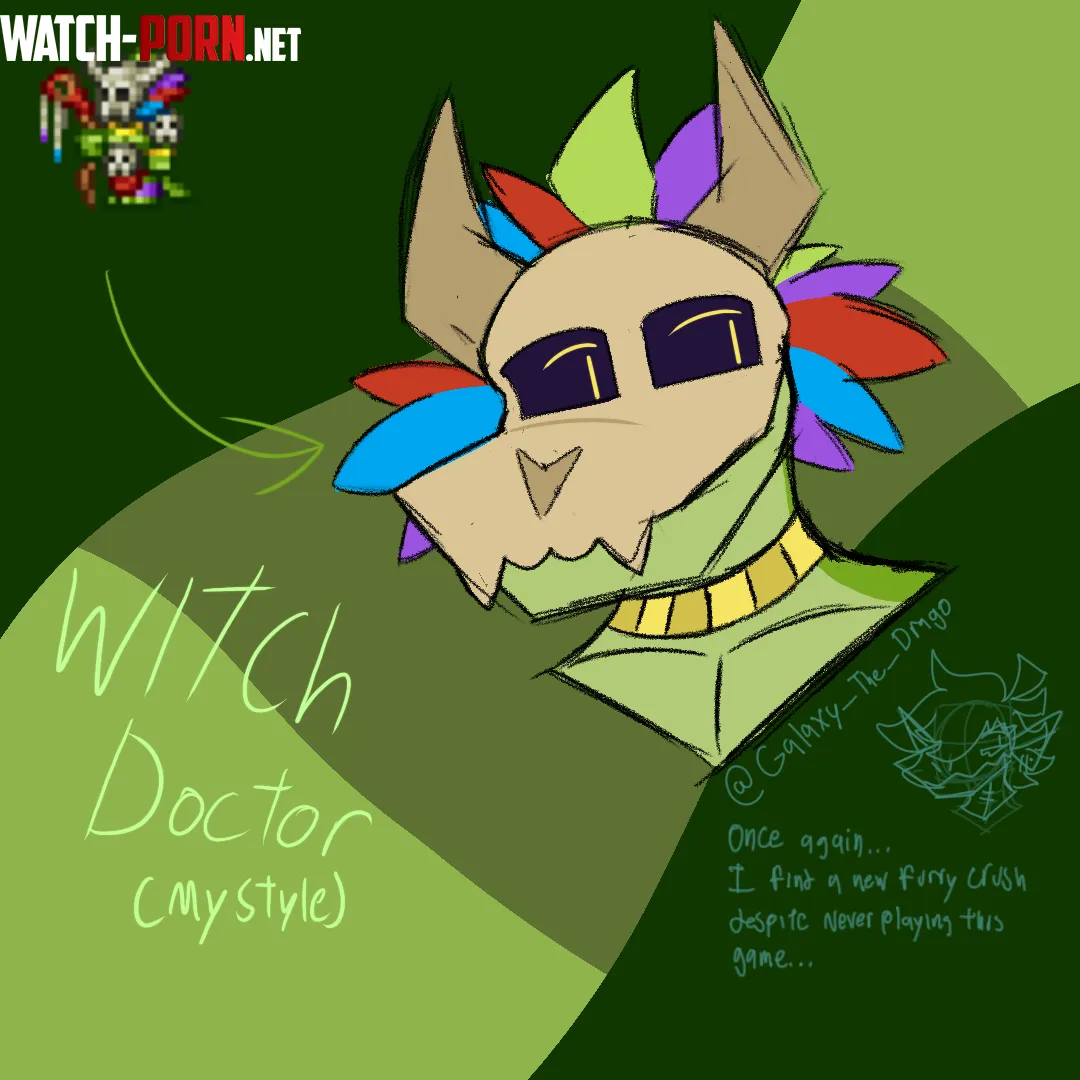 Ive never played nor really looked at content for both Terraria or the Witch Doctor but I love him by Galaxy_The_LSD