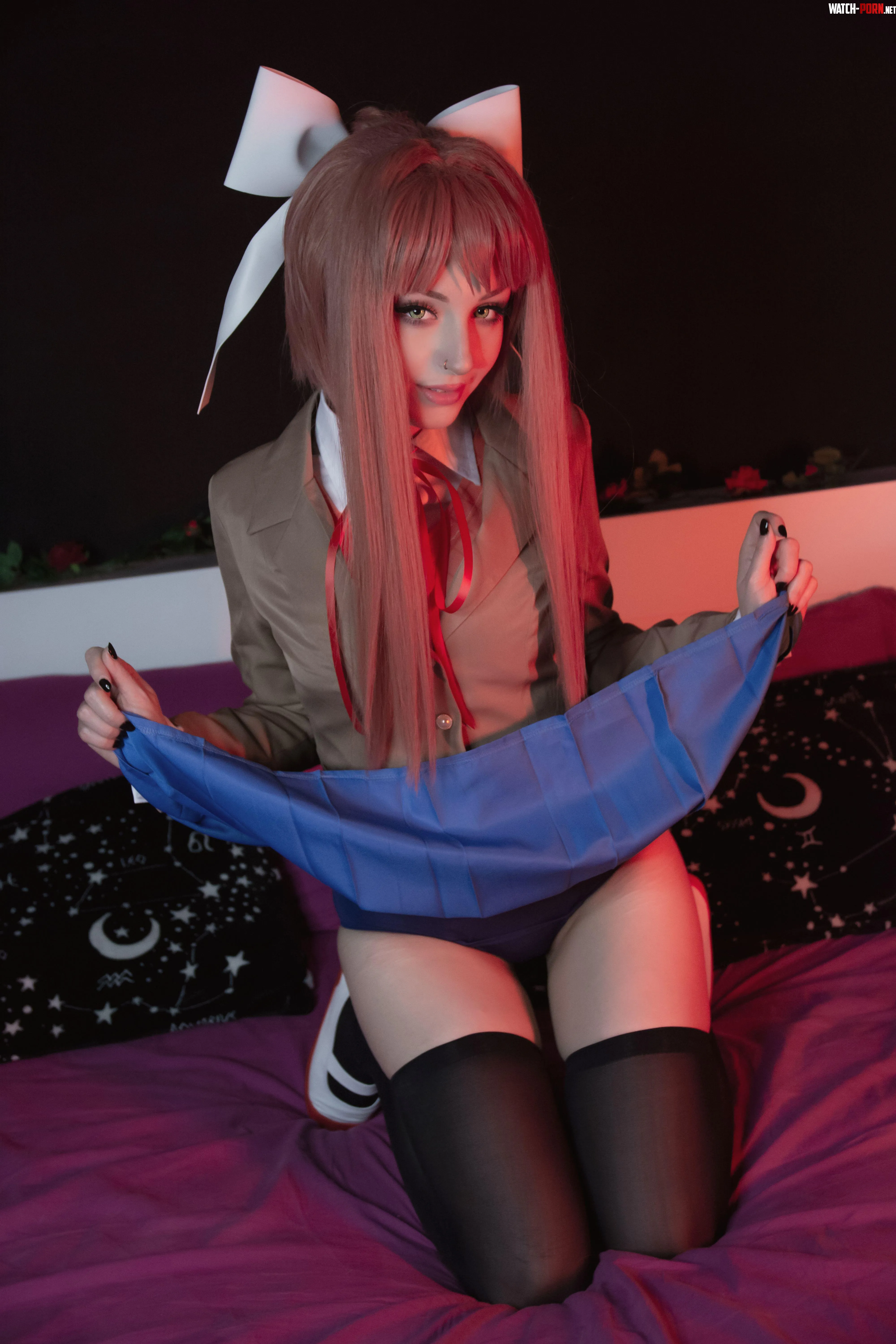 Lewd Monika cosplay by me Shiroktsne by Weird-Doughnut7002