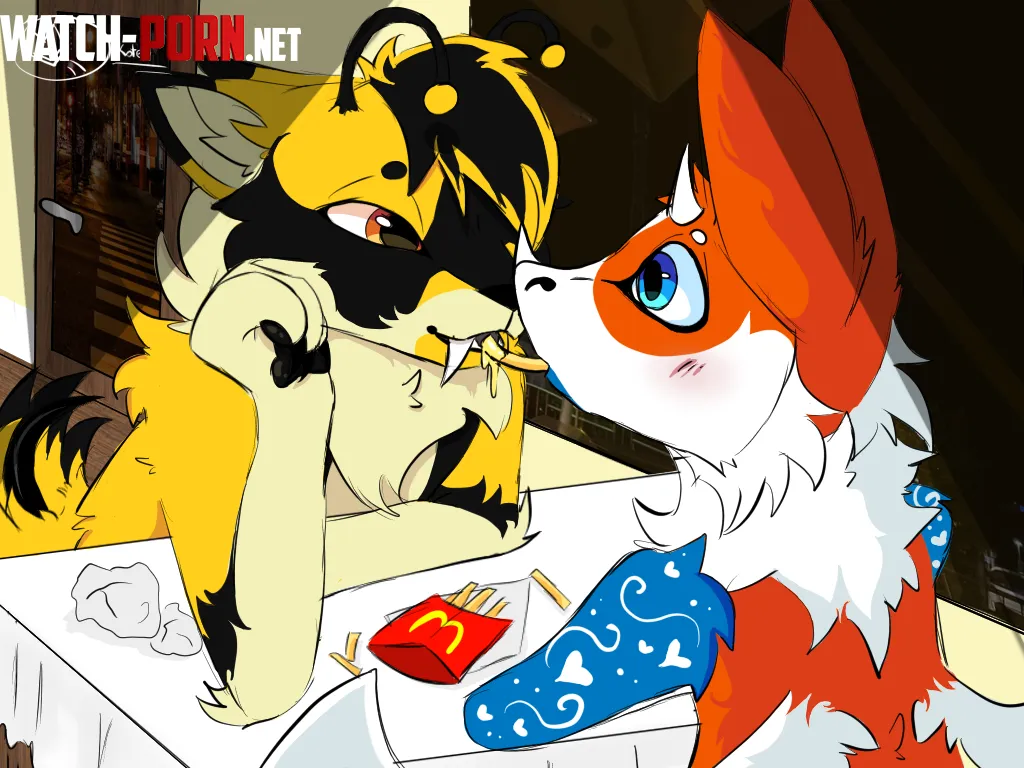 Sharing my flowing in honey love to my little plushie dragon 3 Art by kotel3 on DC by Kajor3003