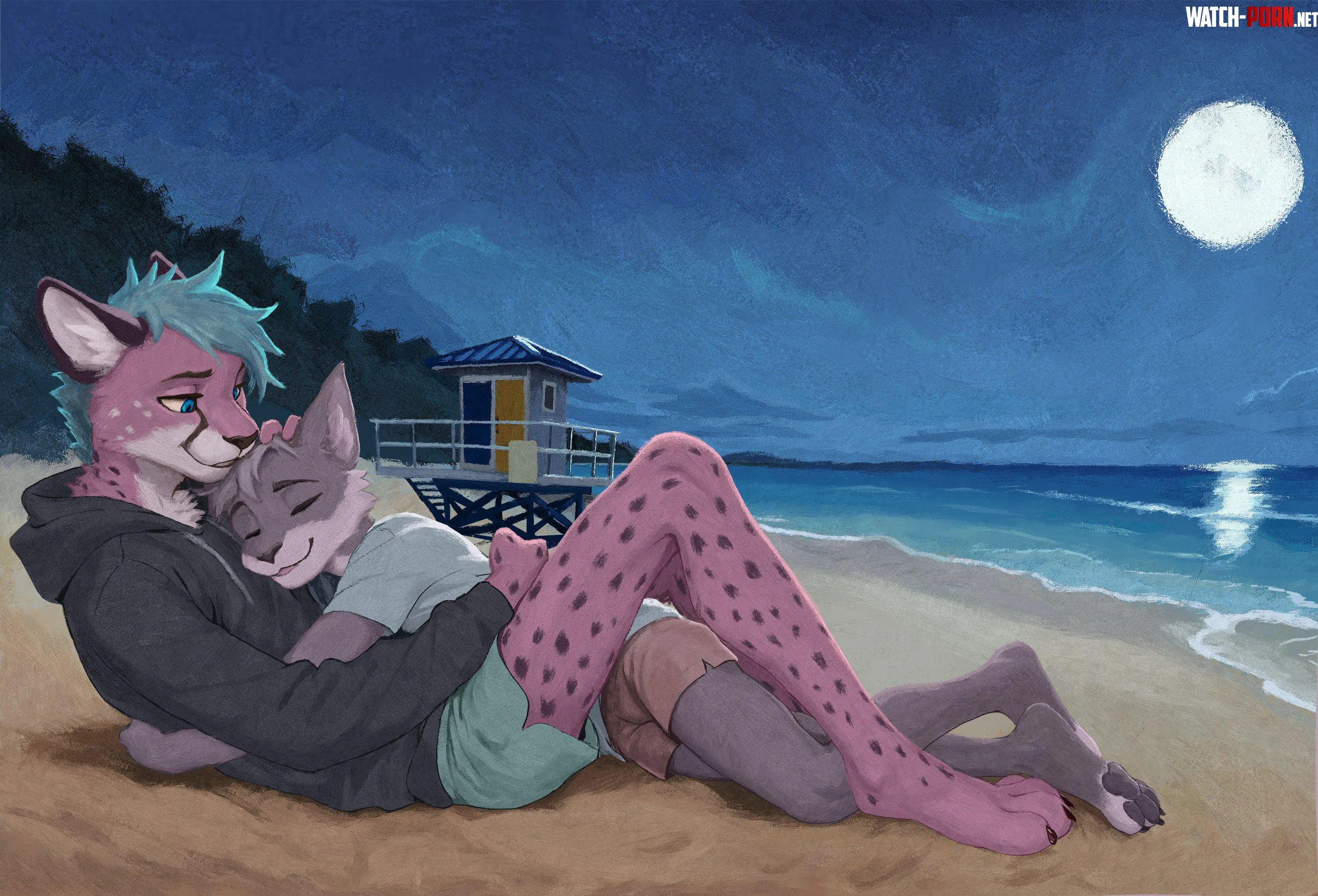 Hugs on the Beach LeonCheetah by DL2828