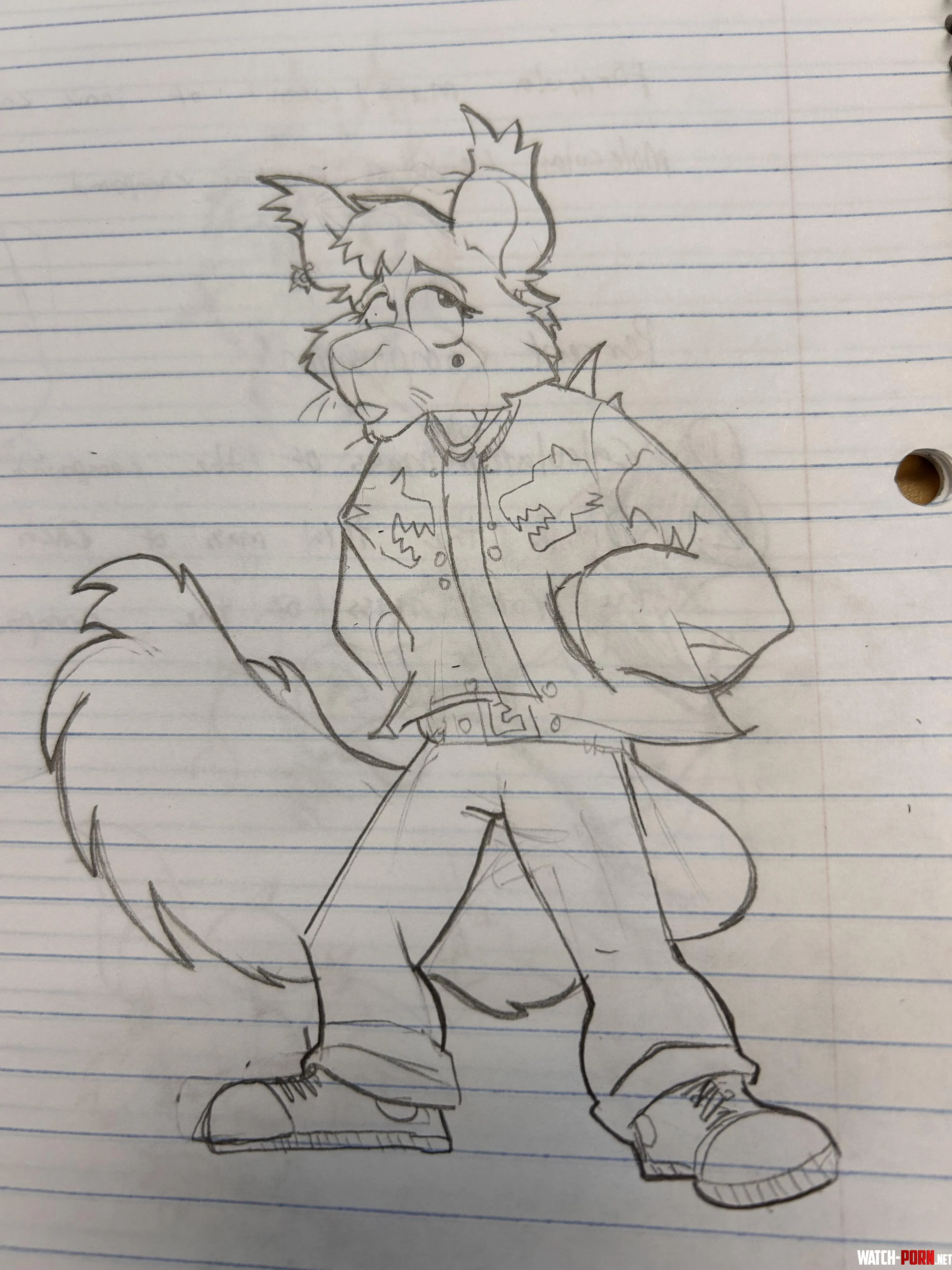 A little sketch of my fursona by ishkabby