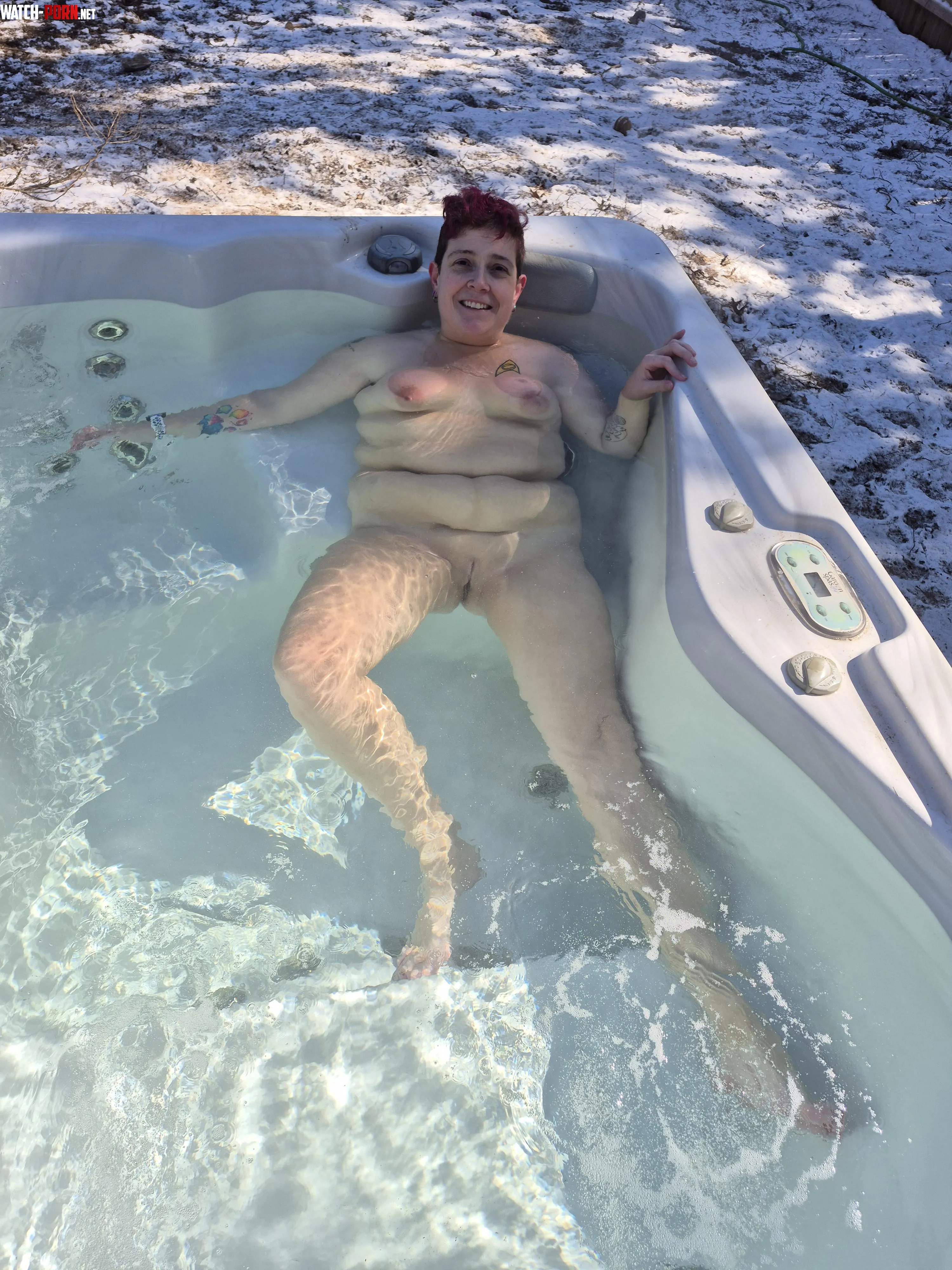 When life gives you snow go to the hot tub by MorganaNemoy