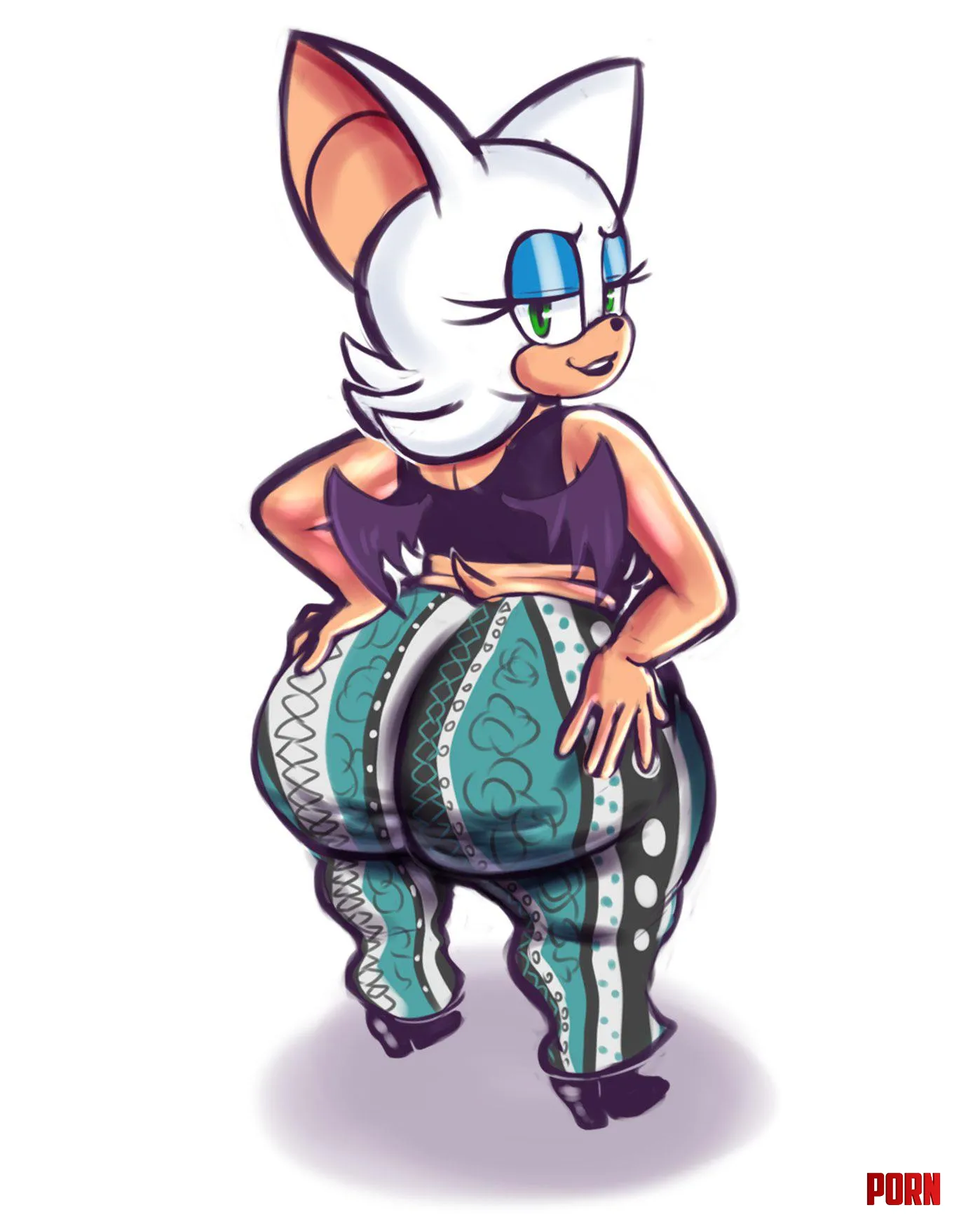 Rouge wearing the flare pants Artist crossnsfw by Cinephile94