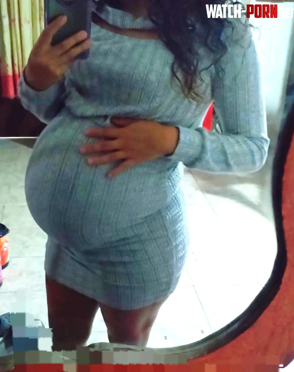 Tight dress 8 months pregnant by akmv1312