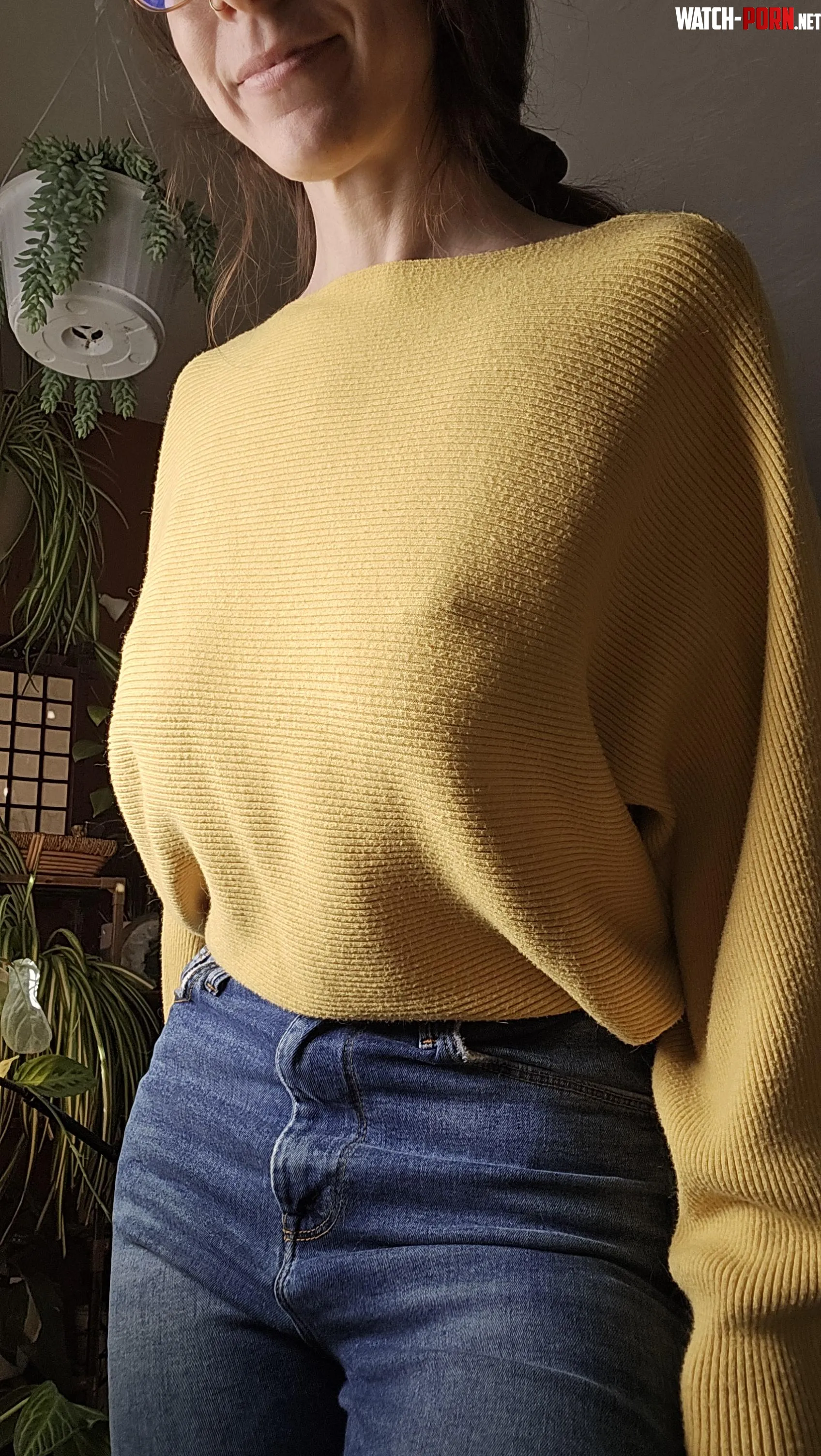 My favorite yellow sweater and some jeans today  by morningg-sun