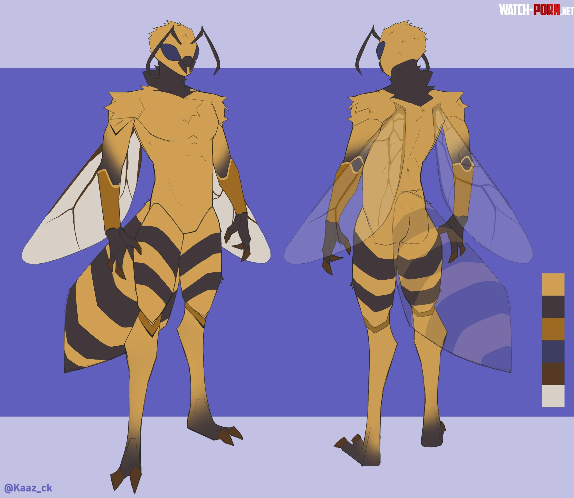 Bee guy refsheet ARt by me Comms Open by Kaaz_ck