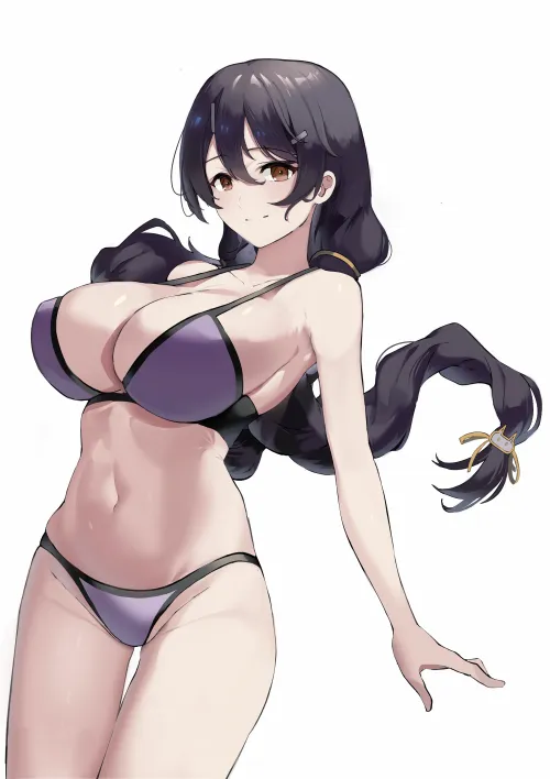 Thumbnail Hanekawa Tsubasa in Purple Bikini Monogatari Maanu by ecchi_neko