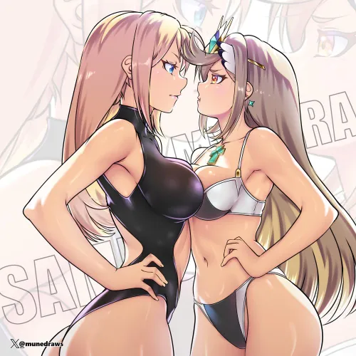 Thumbnail Samus vs Mythra FaceOff MuneDraws Metroid x Xenoblade by Lovelycuttte