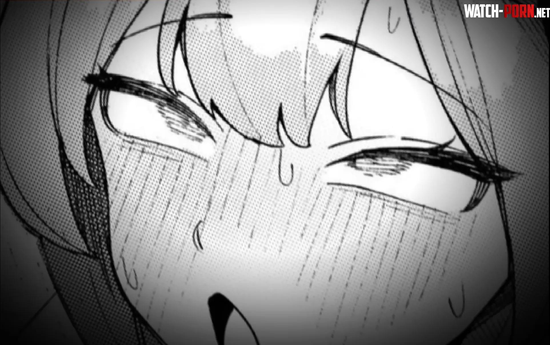 Mono 1girl closeup ahegao sweat halfclosed eyes hazy eyes unfocused eyes blushing by AKABoy123