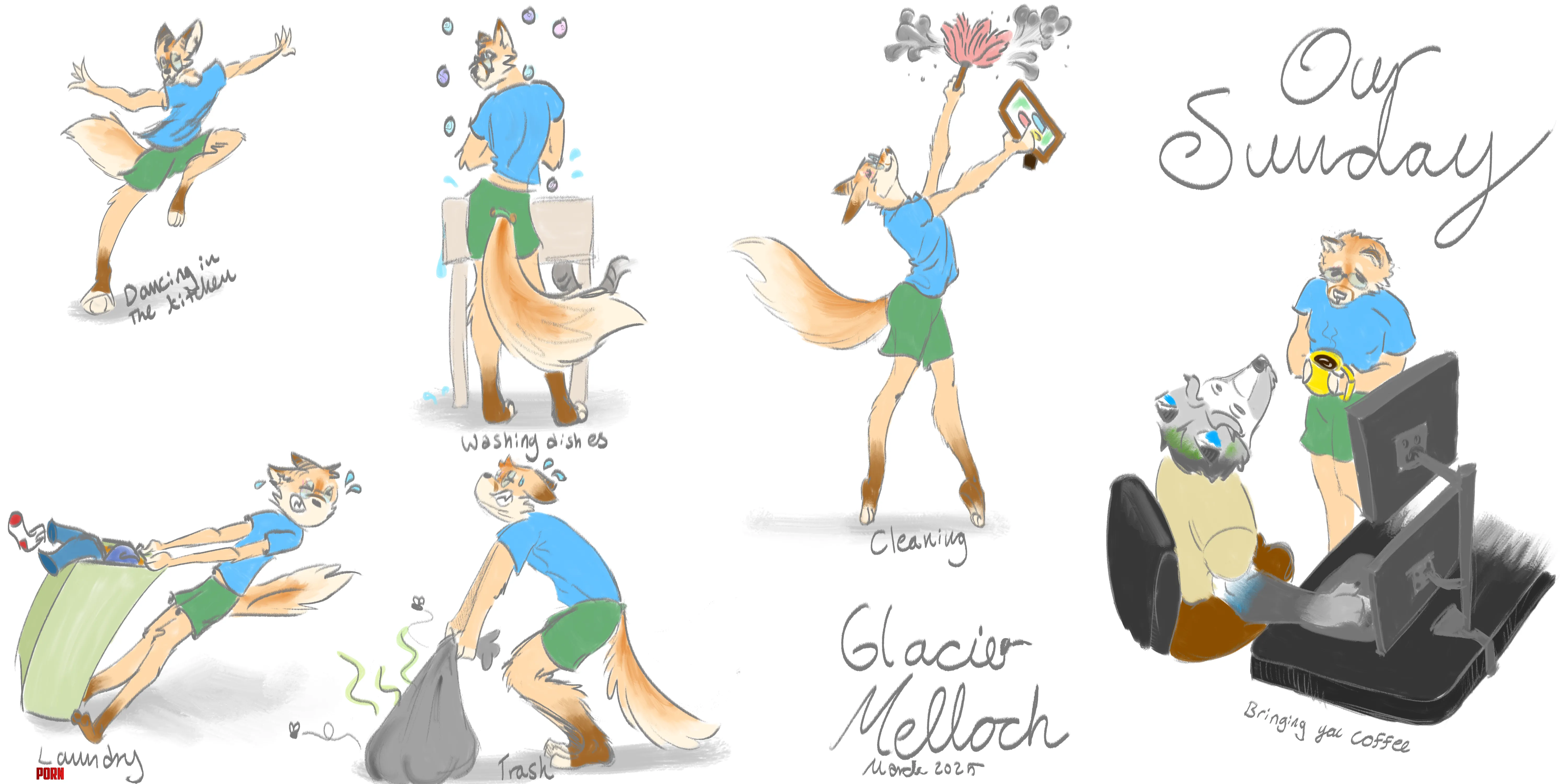 Gesture sketching practice by Glacier_Melloch